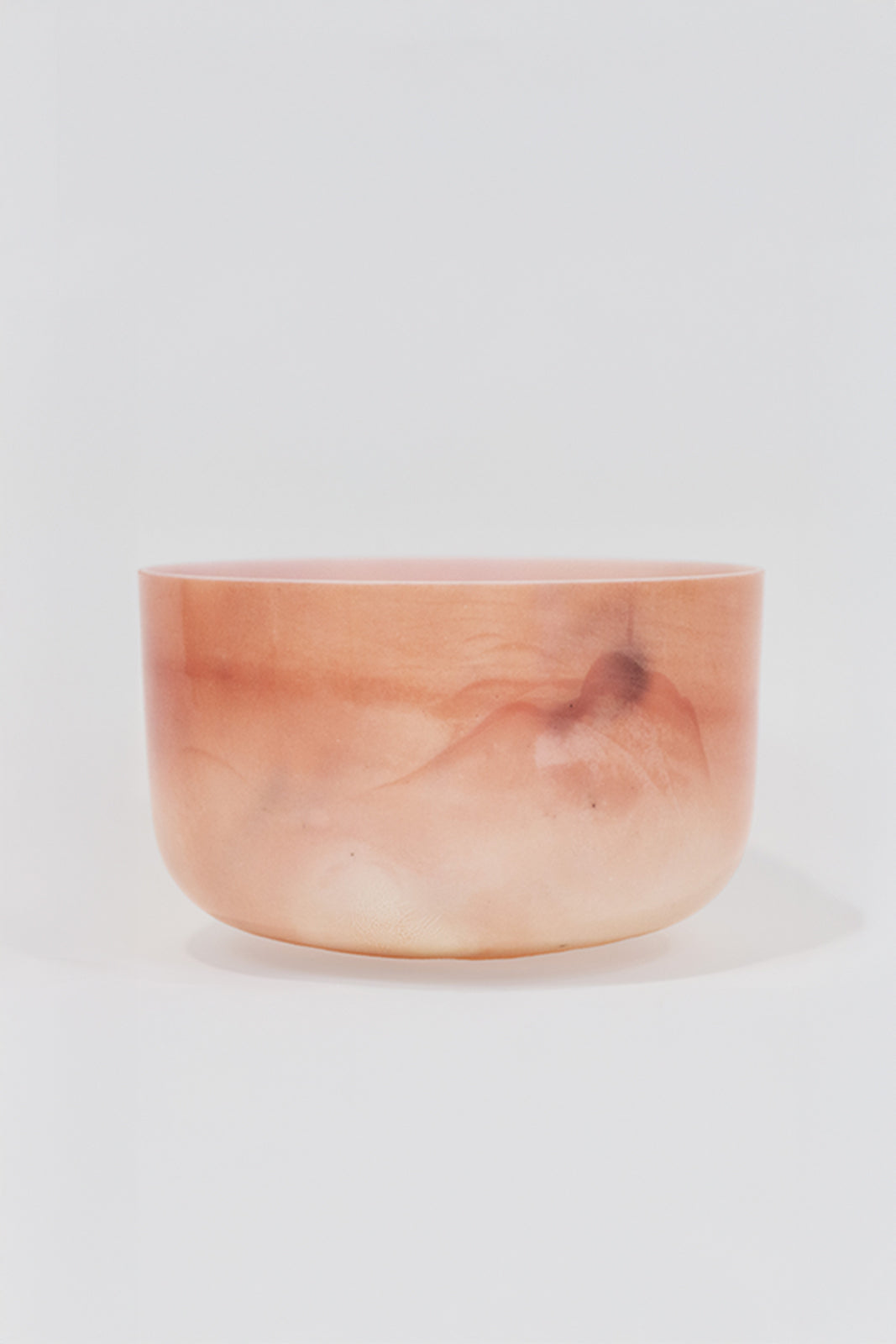 12 Zoll Sunstone Klangschale, warmes Orange-Beige, handgefertigt aus Quarz, warme orange-beige Schattierung.