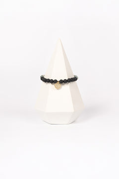 NUYU Partner Armband „Rooted“ mit Moosachat und Turmalin, steht für Schutz, Harmonie, Kreativität, Erdung, Wachstum, Klarheit, elastisches Band, für die Frau