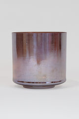 9 Zoll Amethyst Crystal Tones Klangschale mit Palladium, violett mit silbernem Schimmer, handgefertigt aus Quarz