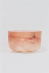 12 Zoll Sunstone Klangschale, warmes Orange-Beige, handgefertigt aus Quarz, warme orange-beige Schattierung.