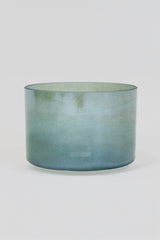 8 Zoll Chrysoprase Crystal Tones Klangschale mit Palladium, matt grünlich mit edlem Silberglanz, handgefertigt aus Quarz