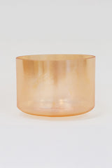 9 Zoll Grandmother Alchemy Crystal Tones Klangschale, hell orangefarben mit weichem Goldschimmer, handgefertigt aus Quarz