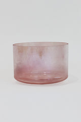 9 Zoll Morganite Crystal Tones Klangschale mit White Light Aura Gold, sanft roséfarben mit lichtem Goldschimmer