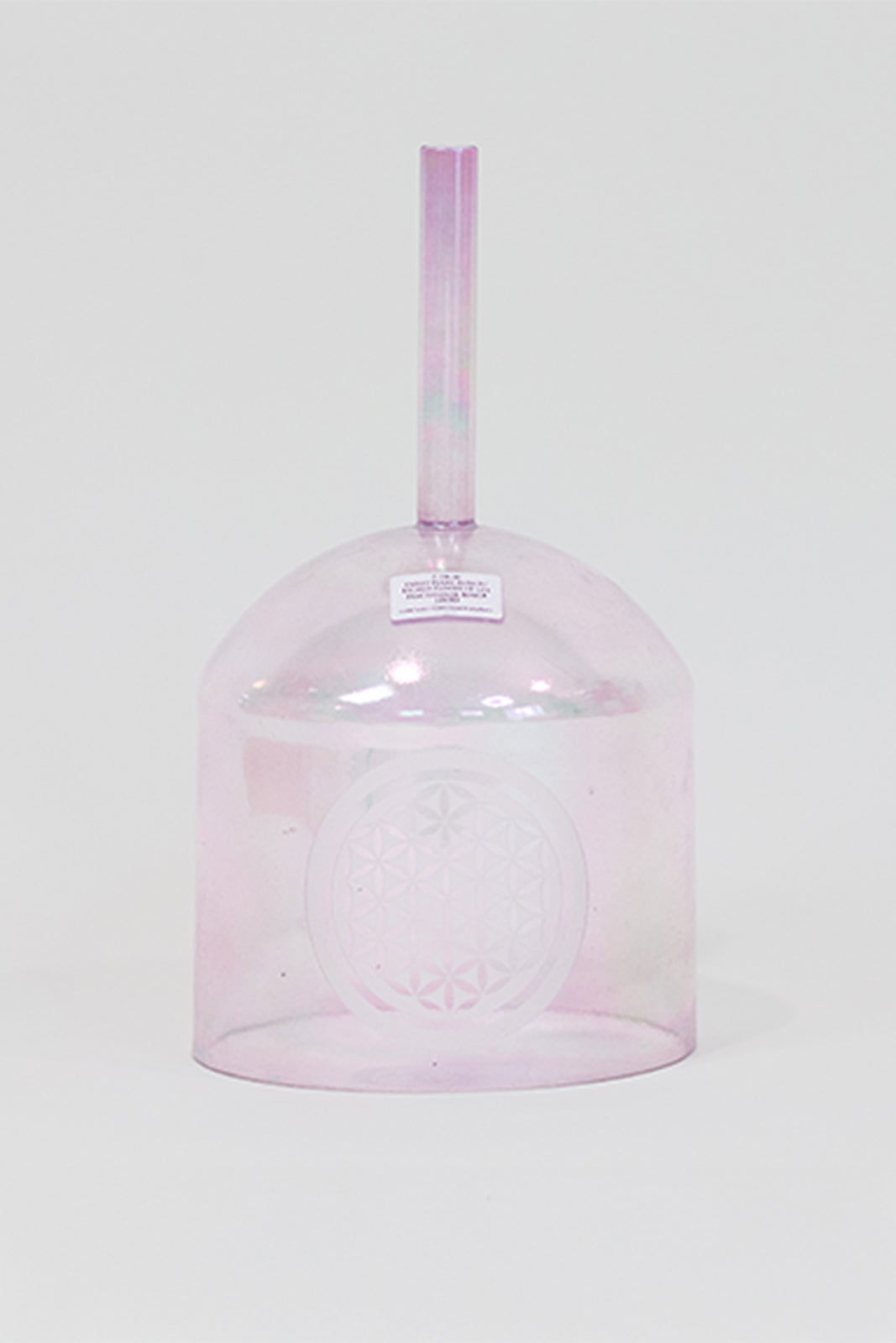 7 Zoll Violet Flame Aura Practitioner Klangschale mit Blume-des-Lebens-Gravur, energetisch kraftvoll violett durchsichtig 